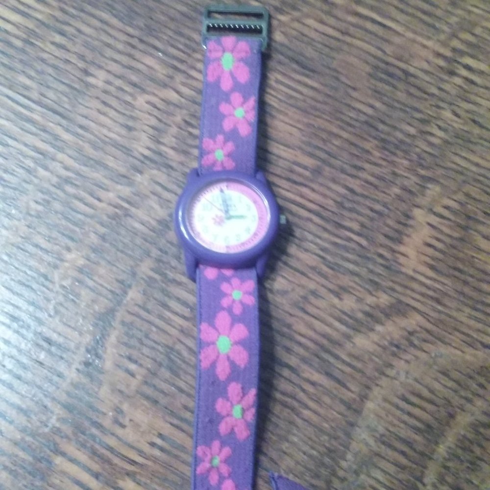 Timex Watch Girls Purple Flower Band